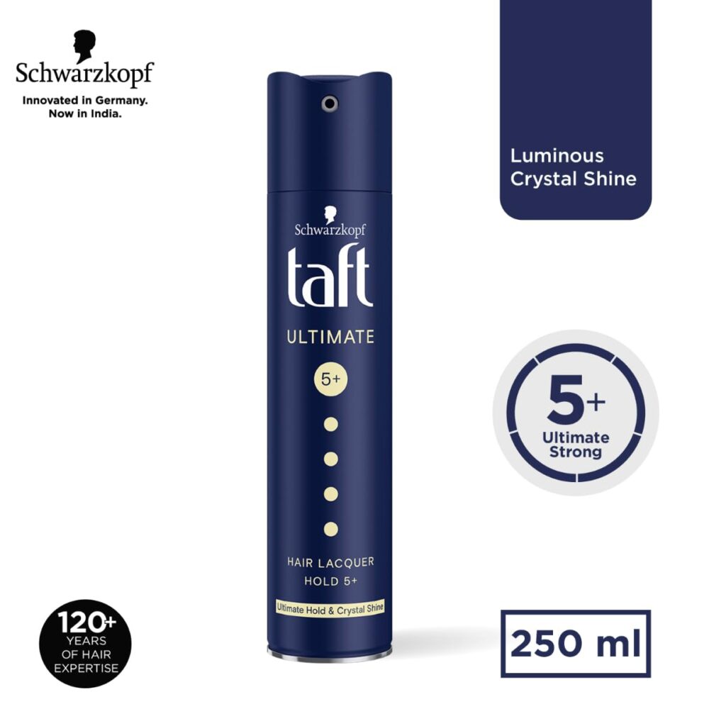 Schwarzkopf Taft Ultimate Hair Lacquer Hold 5+ Ultimate Hold & Crystal Shine (250 ml)