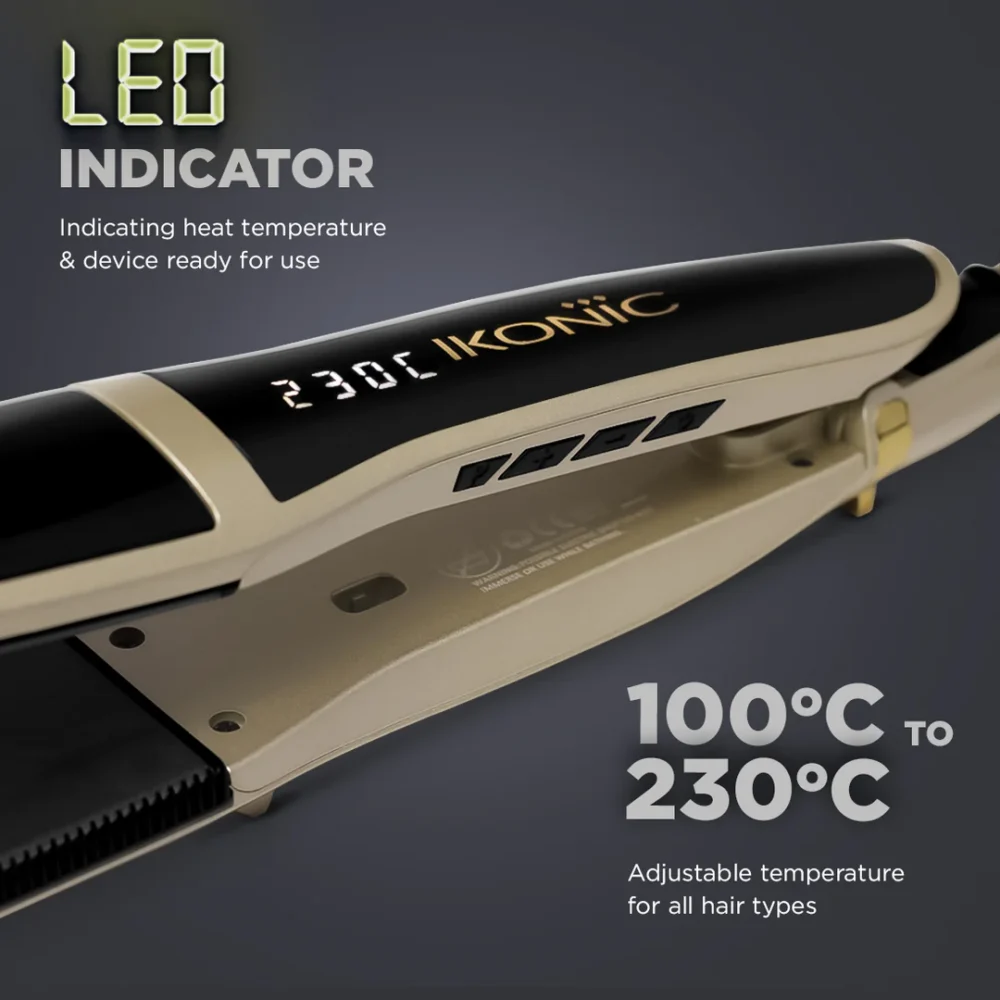 Ikonic Me Hair Straightener Ultimate Shine Black & Gold