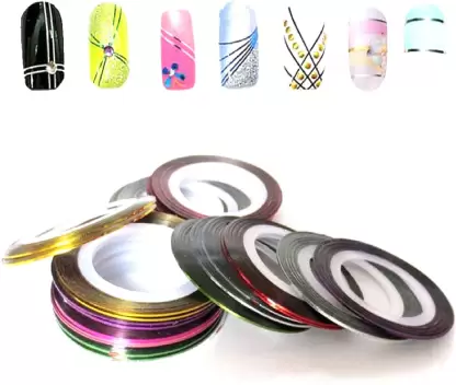 Nail Art Multicolored Striping Tape (Set Of 5 Color)