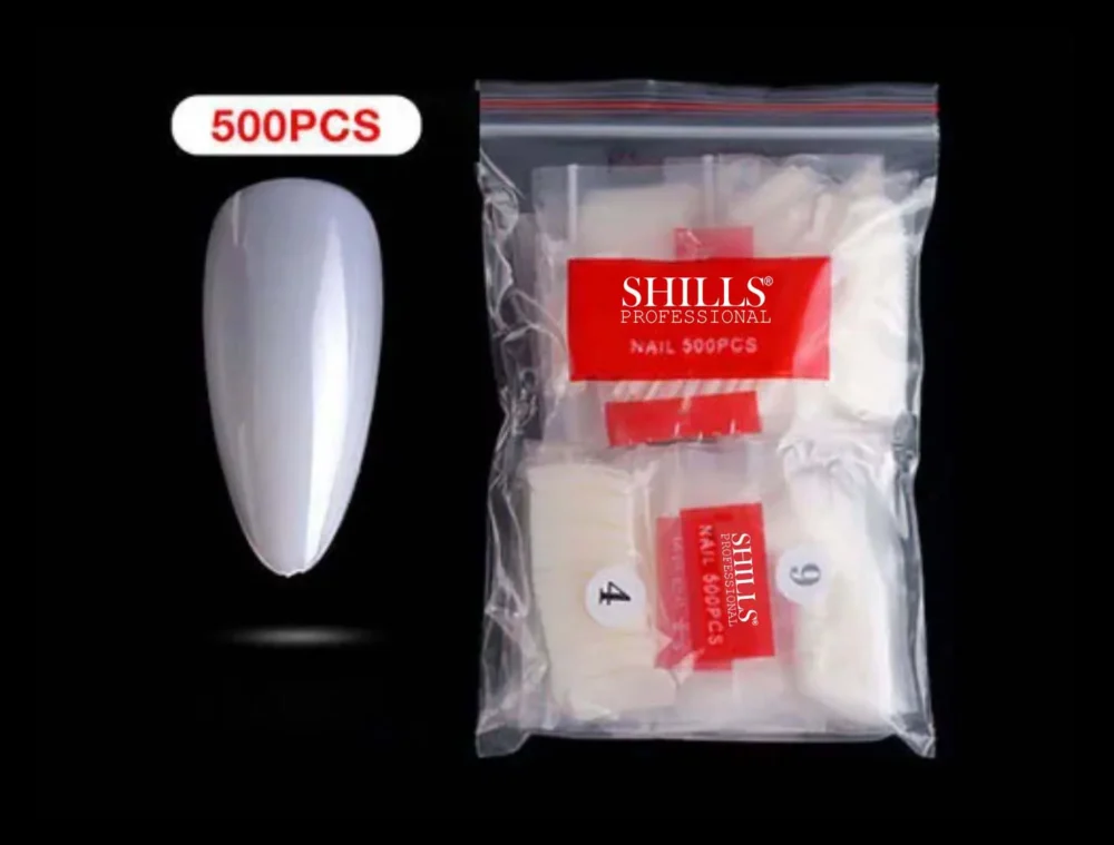 Shills Professional 500 Pcs Almond Long Natural Tips