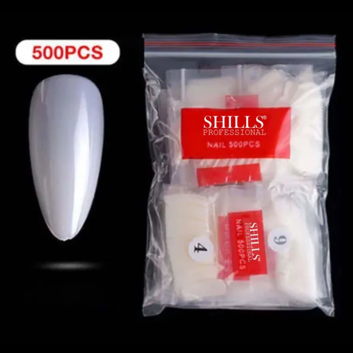 Shills Professional 500 Pcs Almond Long Natural Tips