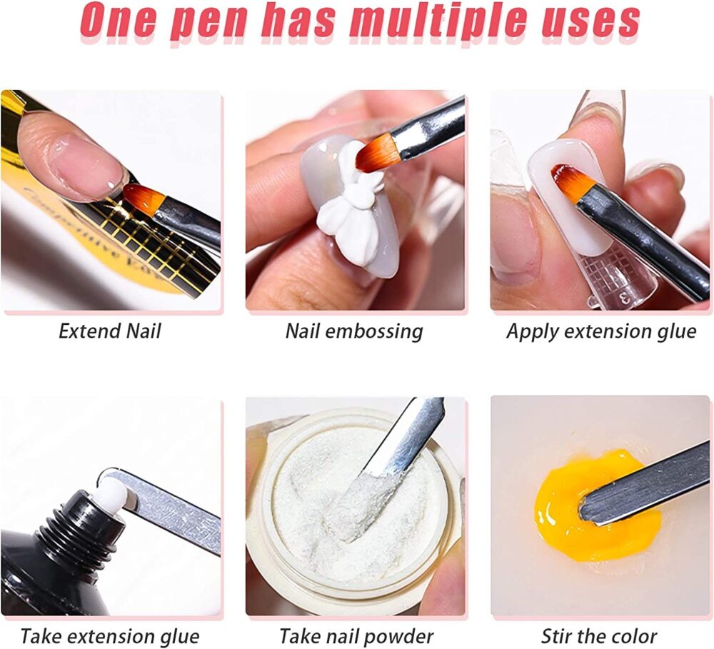 Nail Art 2 In 1 Poly Gel Brush Or Gel Brush With Spatula