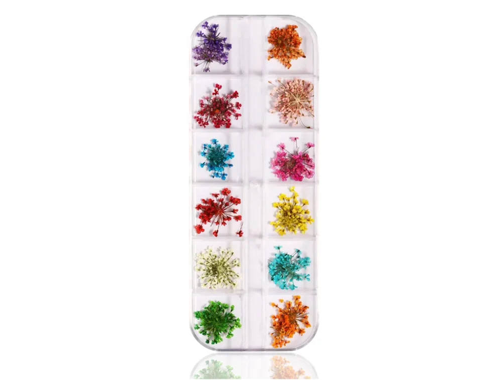 Shills Professional 3D Dry Flowers Stickers Nail Art Decoration