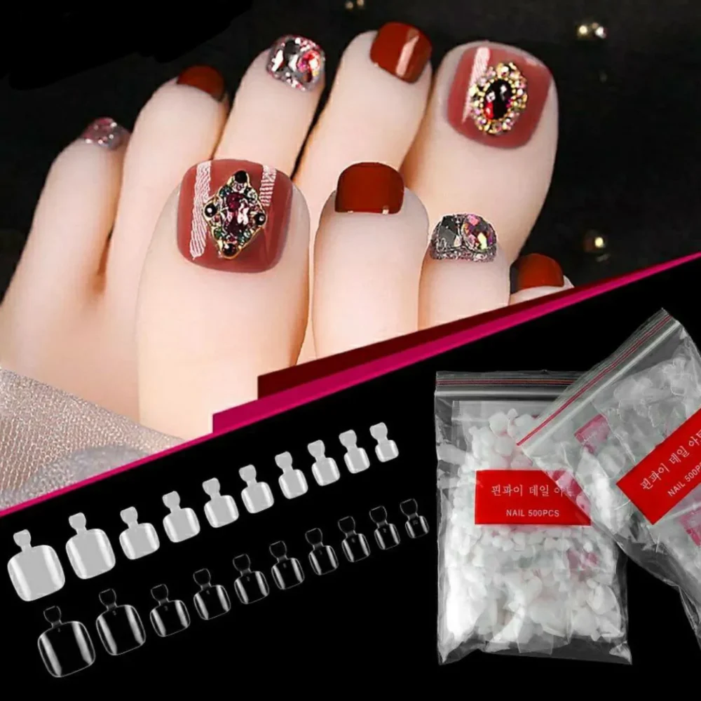 Nail Art Toe Nail Tips Pack 500Pcs