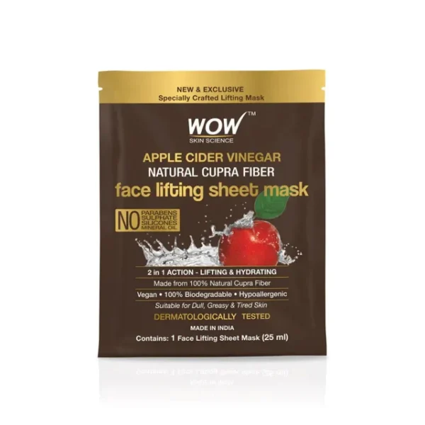 Wow – Skin Science Apple Cider Vinegar Natural Fiber Cupra Face Lifting Sheet Mask (25ml)
