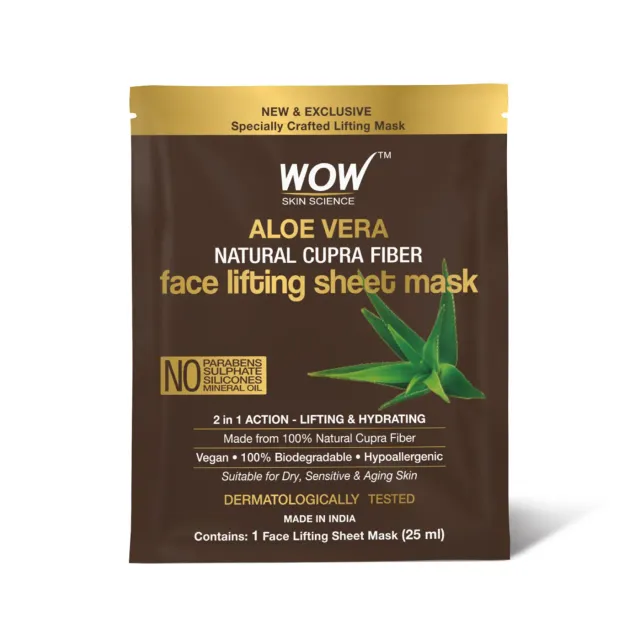 Wow – Skin Science Aloe Vera Natural Cupra Fiber Face Lifting Sheet Mask (25ml)