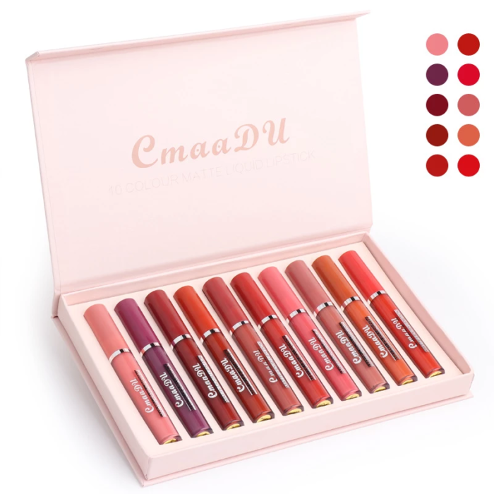 Cmaadu – 10 Colors Liquid Lipstick Set