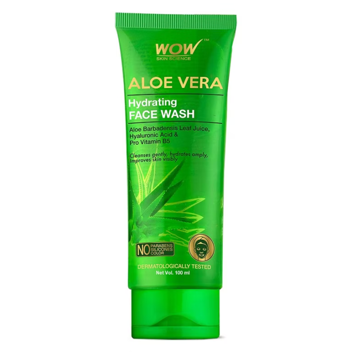 Wow – Aloe Vera Face Wash With Hyaluronic Acid For Acne, Dry & Oily Skin (100ml)