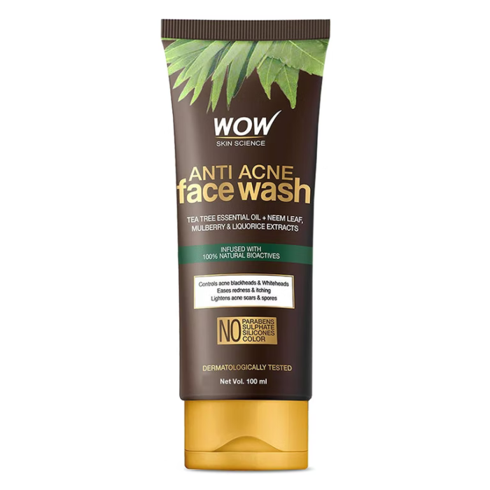 Wow – Anti Acne Face Wash – Oil Free – No Parabens, Sulphate, Silicones & Color (100ml)