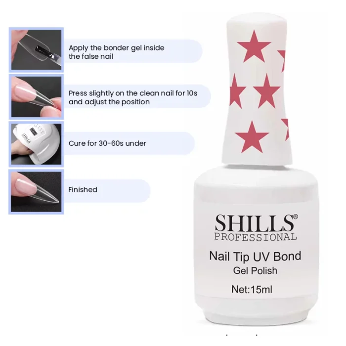 Shills Professional Nail Tip UV Bond Gel Polish Clear 15ML