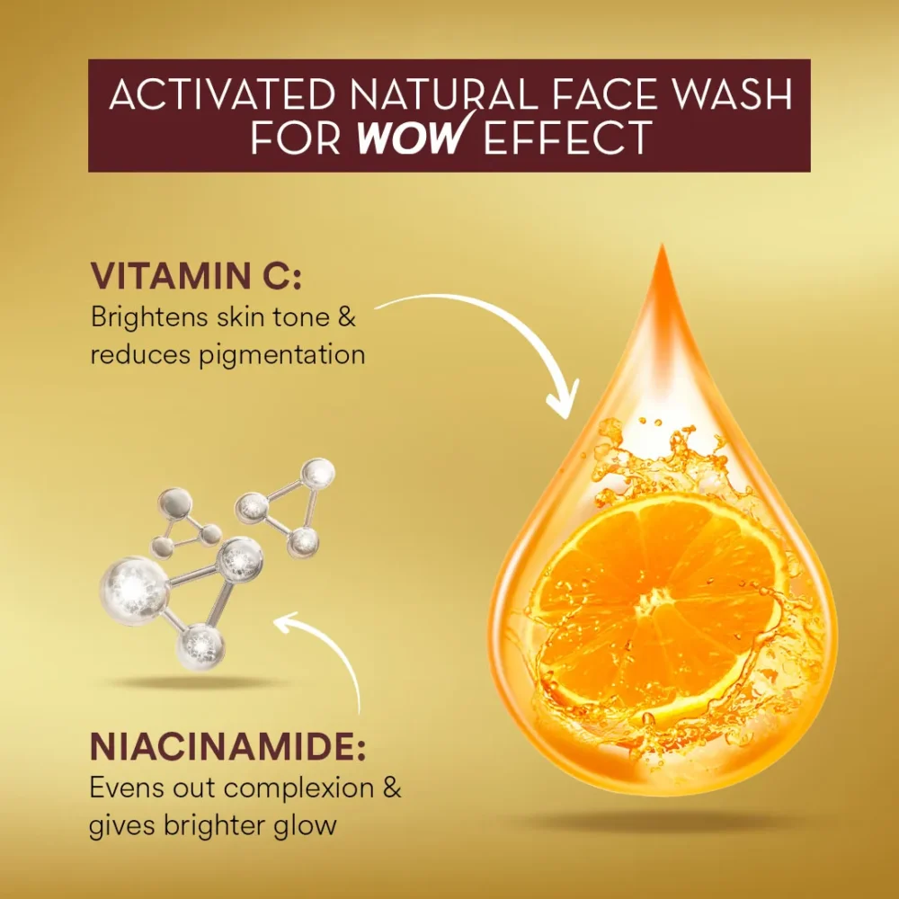 Wow Skin Science Brightening Vitamin C Foaming Face Wash With Built-in Face Brush (150ml)