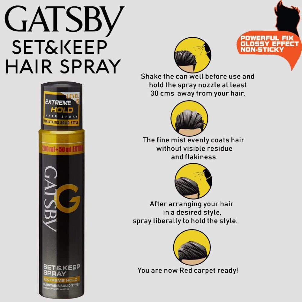 Gatsby Hair Spray Set & Keep Extreme Hold (250ml)