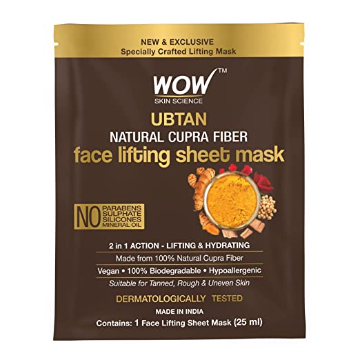 Wow – Skin Science Ubtan Natural Fiber Cupra Face Lifting Sheet Mask – 25ml