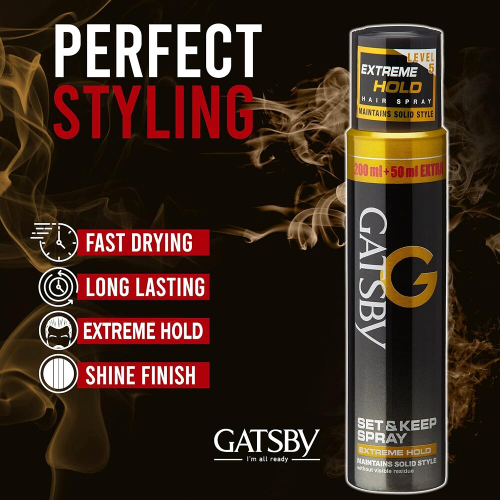 Gatsby Hair Spray Set & Keep Extreme Hold (250ml)