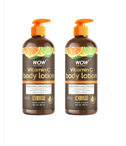 Wow Skin Science Set Of 2 Vitamin C Moisturizing & Smoothing Body Lotion – 400ml Each Buy 1 Get 1 Free