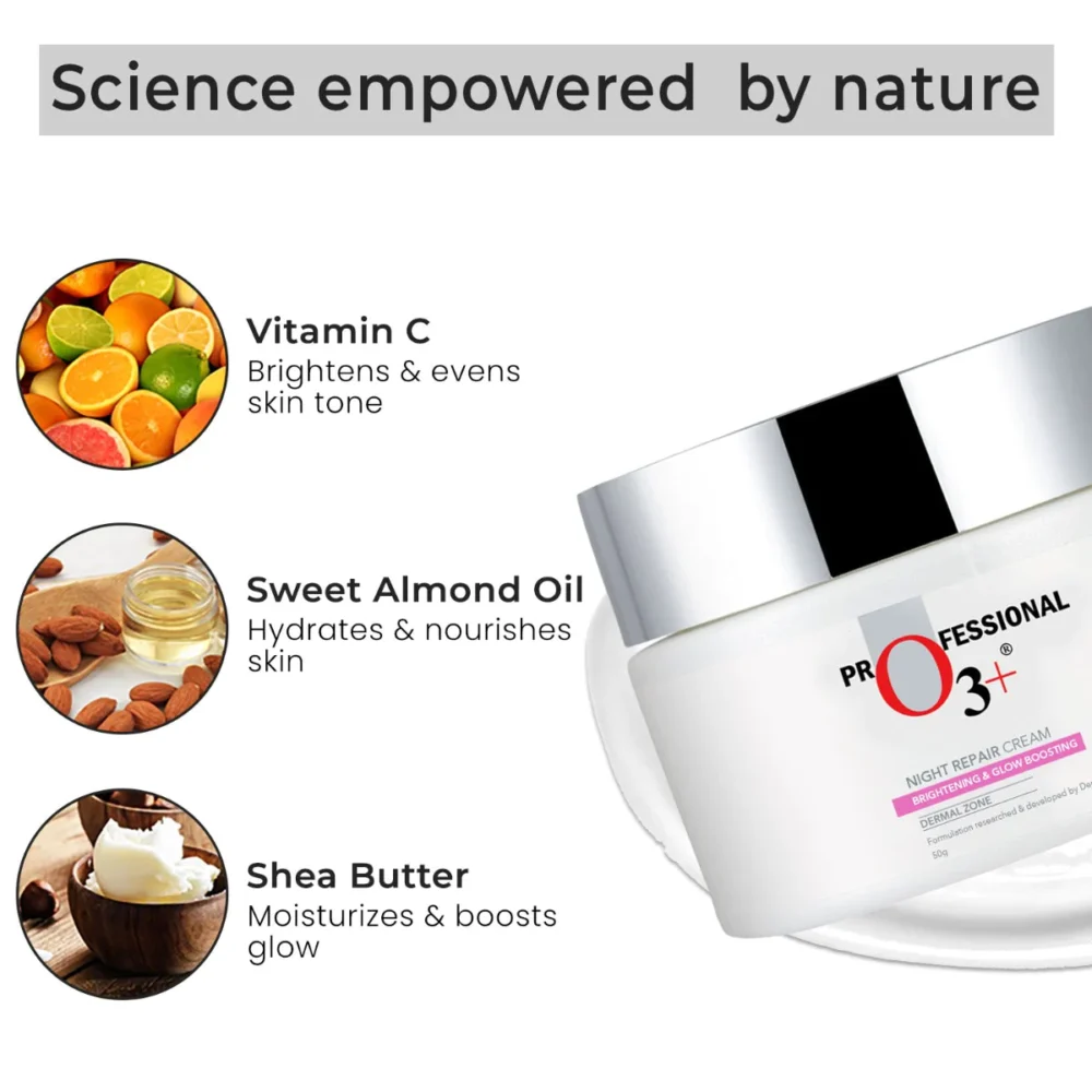 O3+ Night Repair Cream Brightening & Glow Boosting (50gm)