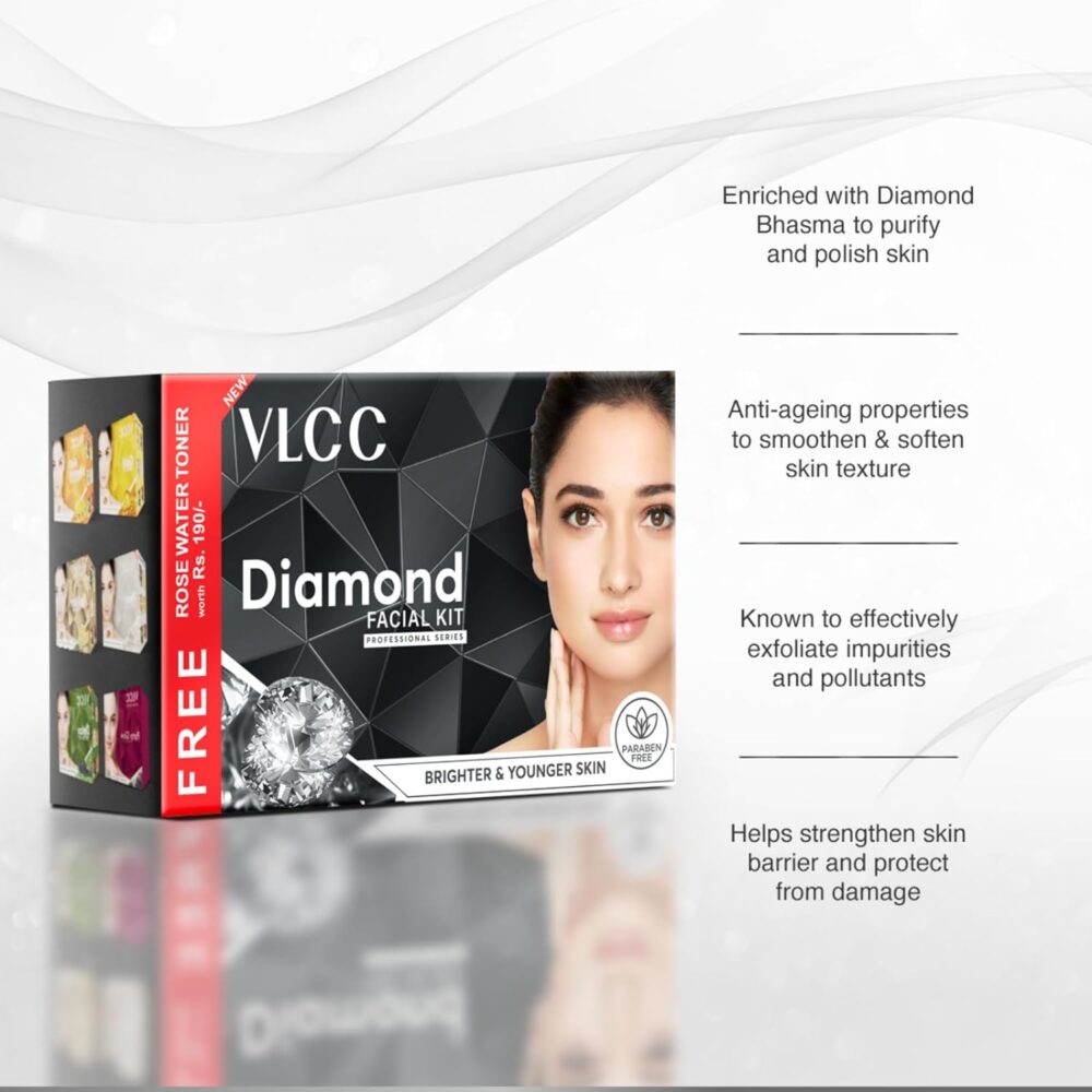 VLCC Diamond Facial Kit With Free Rose Water Toner