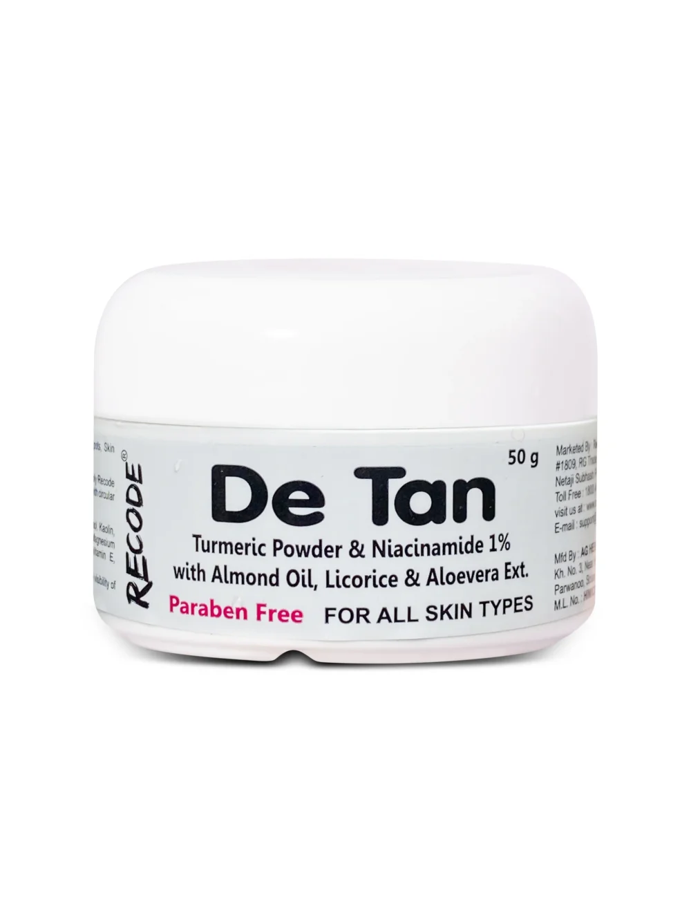 Recode De Tan Removal Cream (50g)