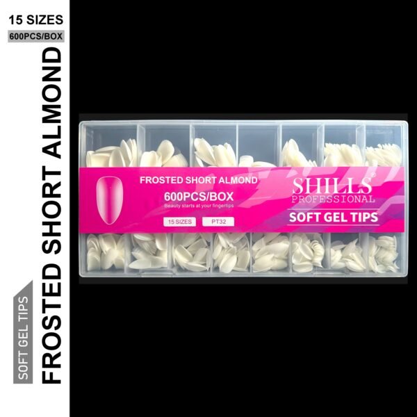Shills Frosted Short Almond Soft Gel Tips (600Pcs)