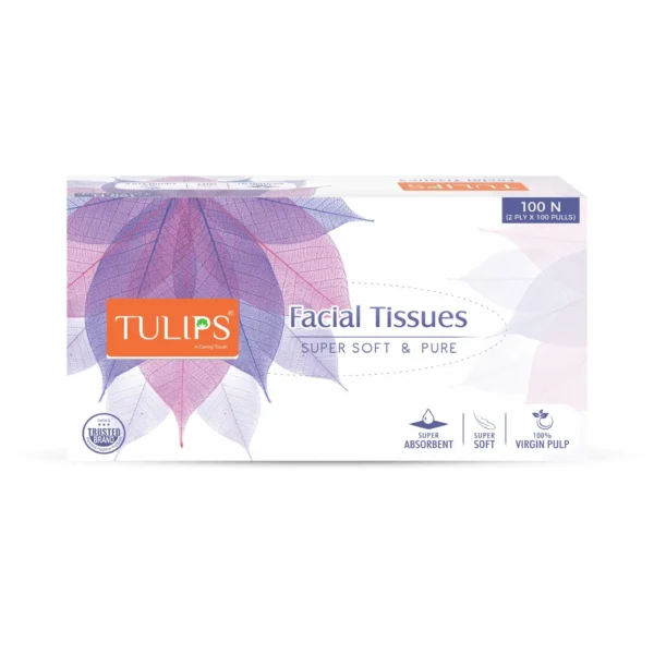 Tulips Facial Tissues Super Soft & Pure (100 Pcs)