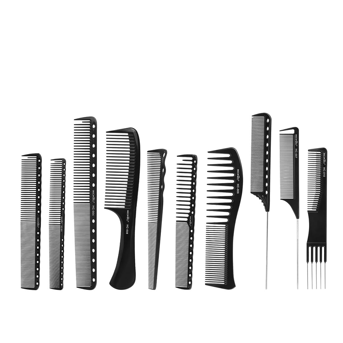 Ikonic Hair Dressing Comb Set (10pcs)