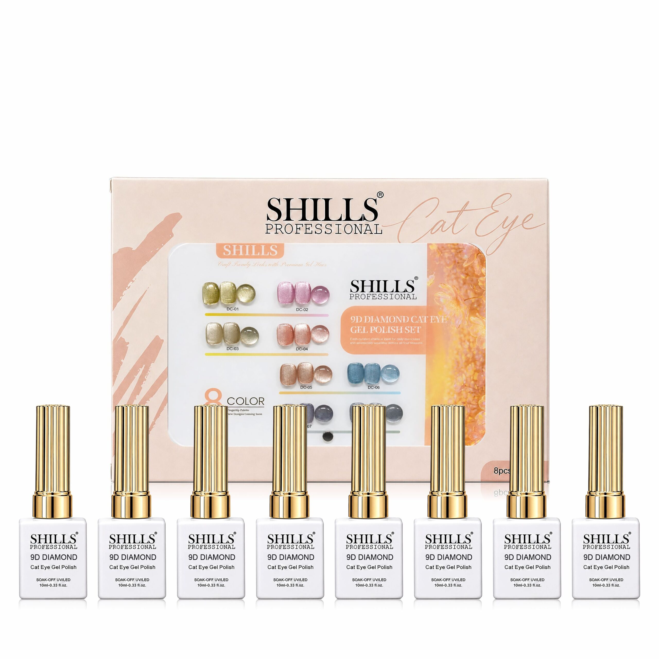 Shills 9D Diamond Cat Eye Gel Polish Set (8pcs)