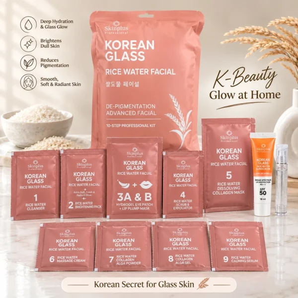 Skinplus Korean Glass Skin Rice Water Facial Kit (10 Steps)