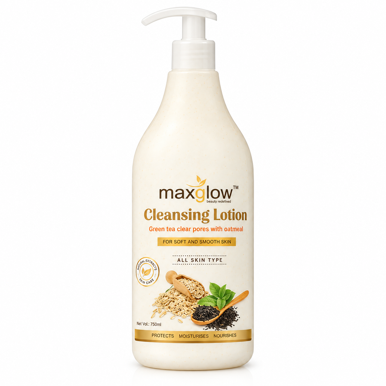 Maxglow Cleansing Lotion Green Tea Clear Pores With Oatmeal