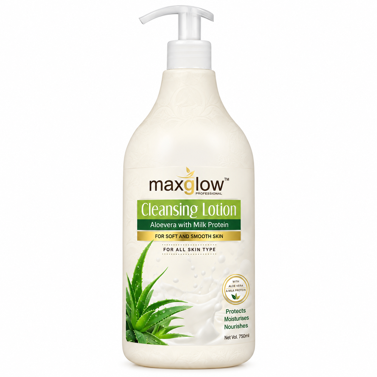 Maxglow Cleansing Lotion Aloevera With Milk Protein