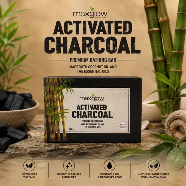 Maxglow Charcoal Bathing Bar (100gm)