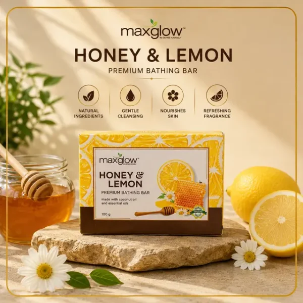 Maxglow Honey Lemon Bathing Bar (100gm)