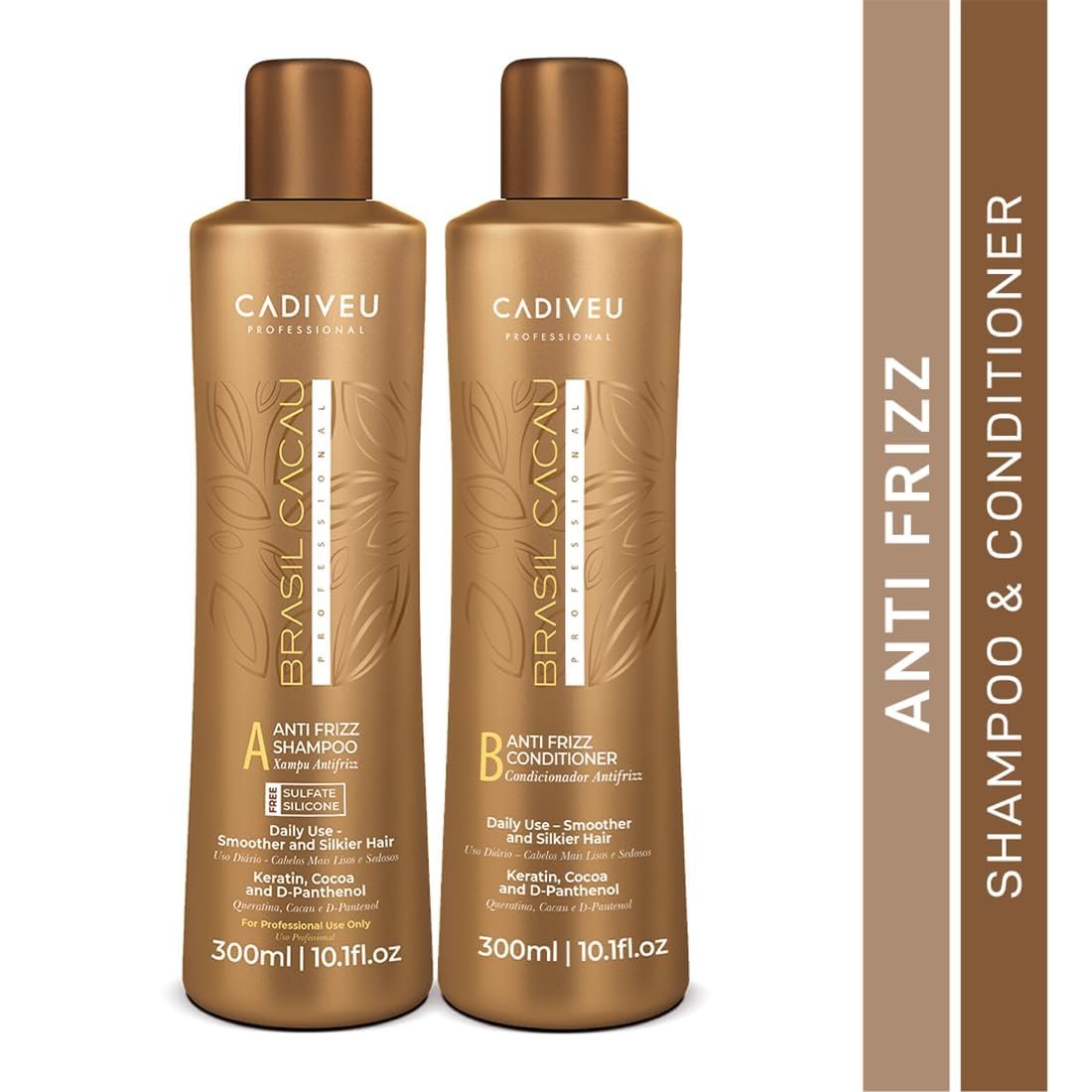 Cadiveu Brasil Cacau Anti Frizz Shampoo & Conditioner Combo (300ml x 2)