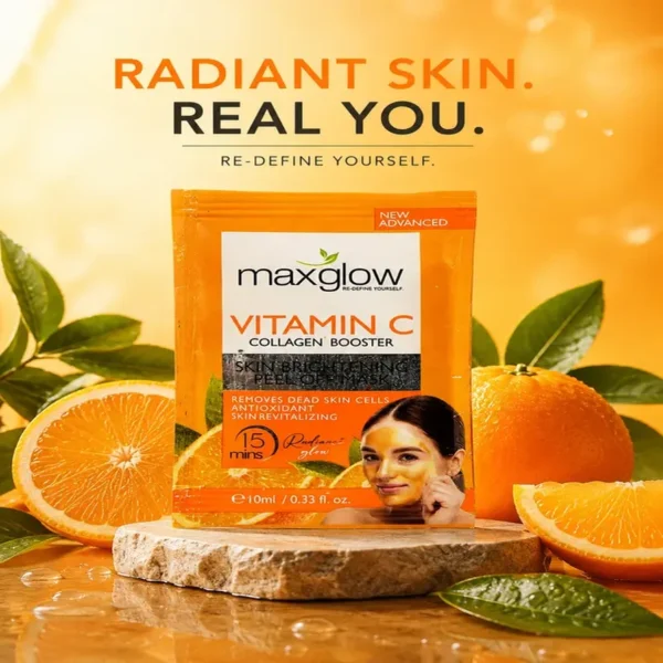 Maxglow Vitamin C Collagen Booster Skin Brightening Peel-Off Mask (10gm)